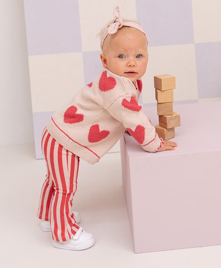 Flared meisjes broek roze