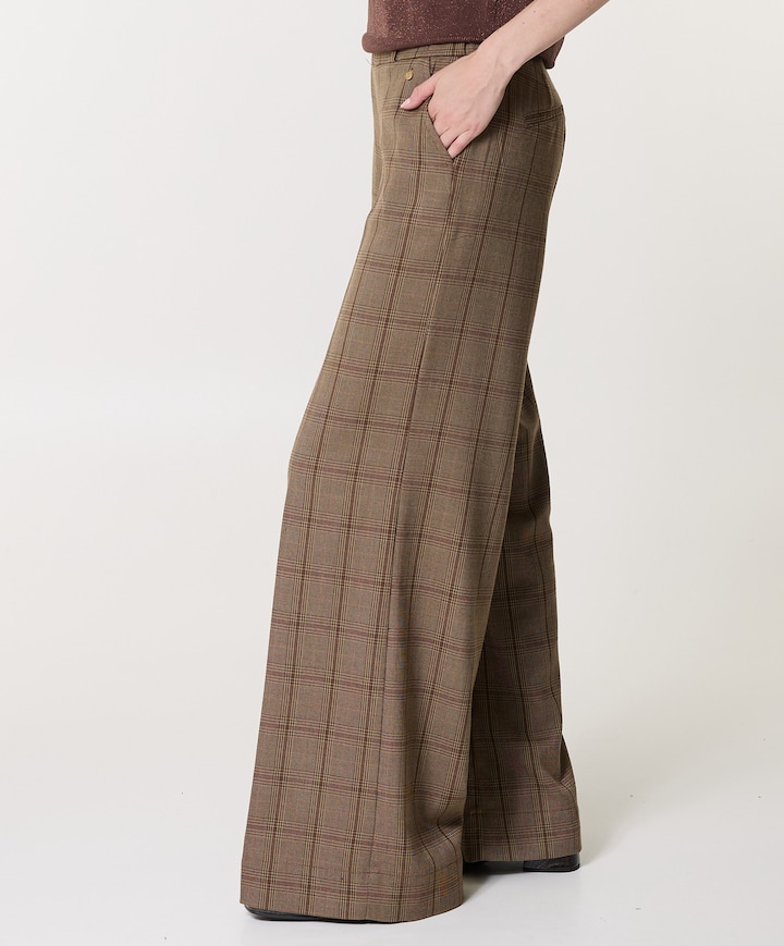 Lizzy - Check - 205 dames broek bruin