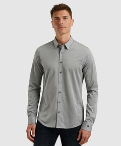 Heren overhemd lange mouw blauw