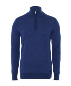 Heren trui met rits blauw
