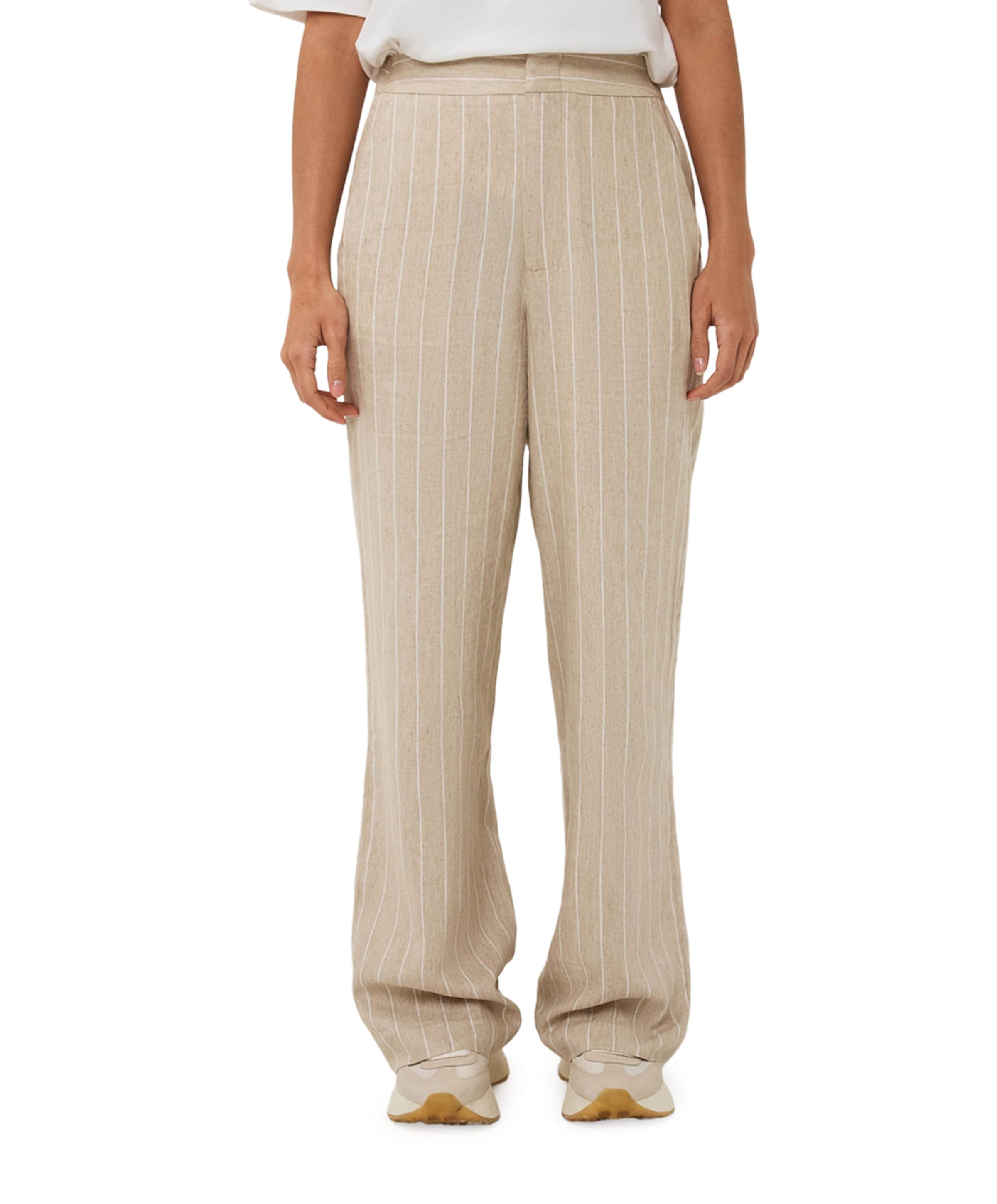 Linen dames broek beige