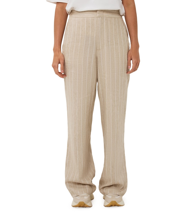 Linen dames broek beige