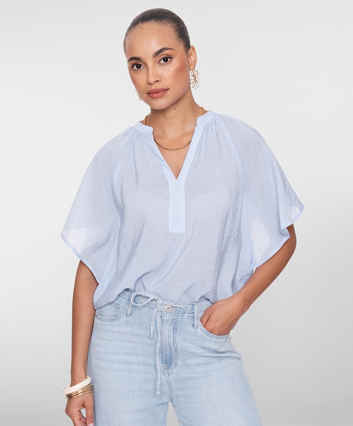 Dames blouse blauw