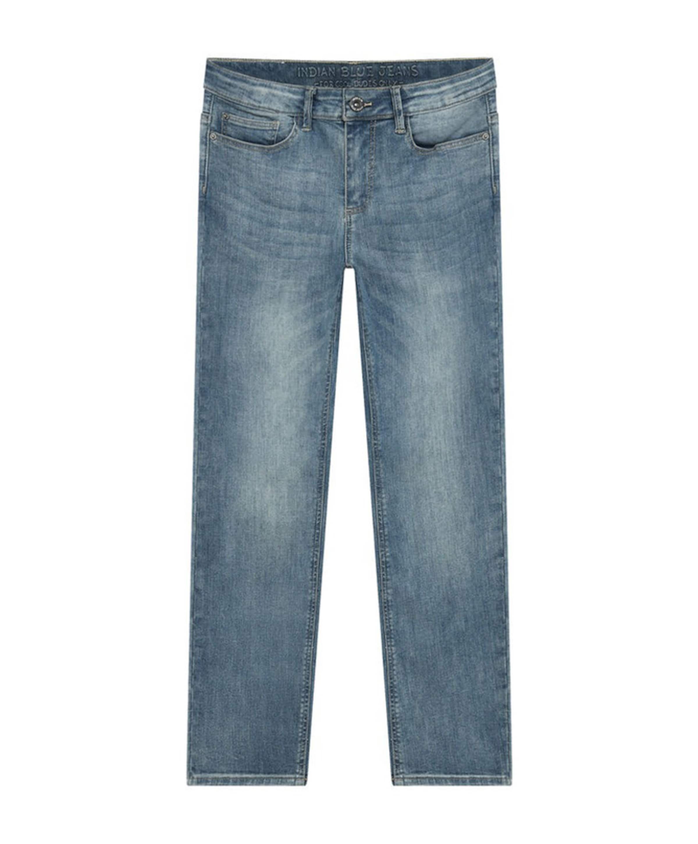 Wide Straight Fit Blue Jeans meisjes jeans blauw