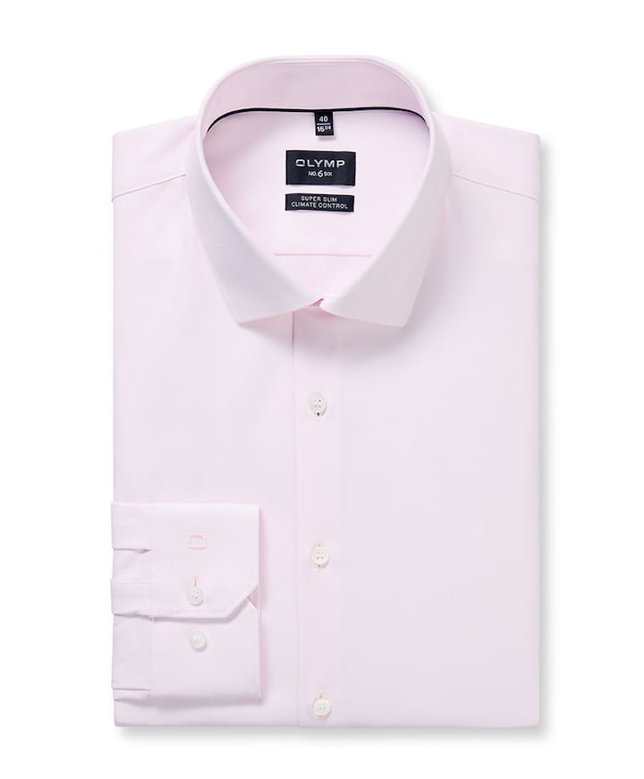 Heren overhemd lange mouw roze