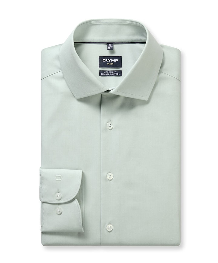 Heren overhemd extra lange mouw groen