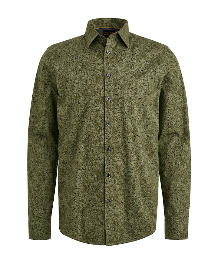Heren overhemd lange mouw groen