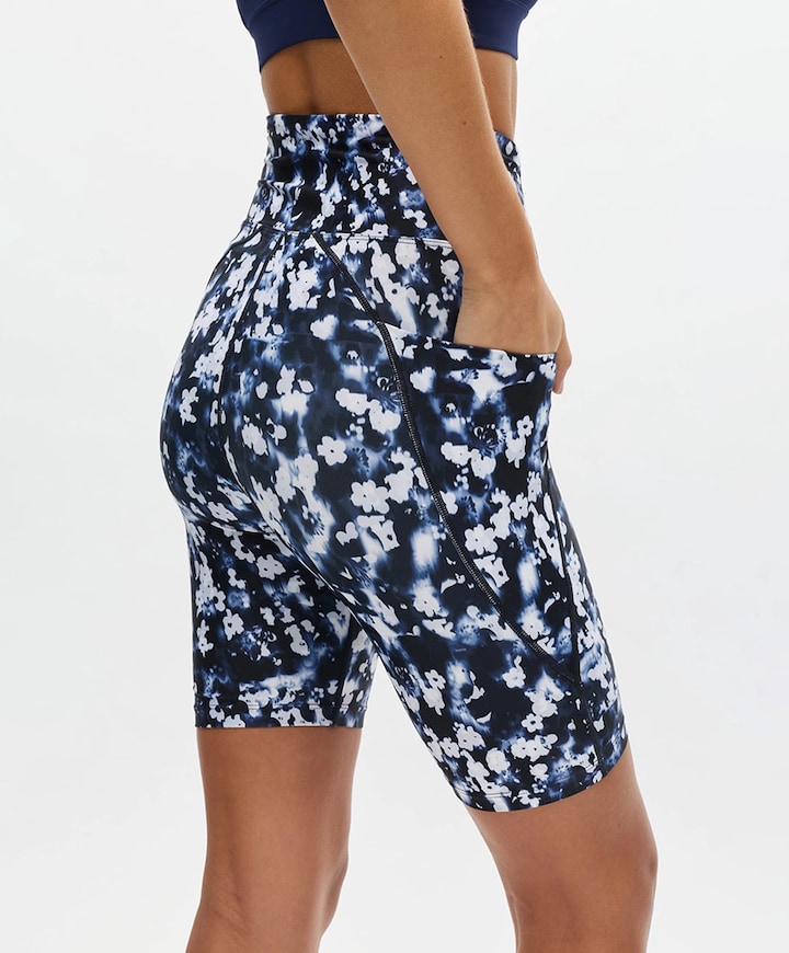 Flattering Printed Bike dames tight short blauw