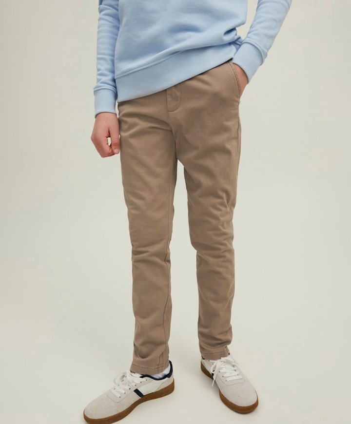 JPSTMARCO JJBOWIE SA BEIGE NOOS JNR jongens broek beige