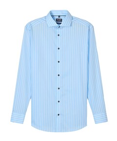 Heren overhemd extra lange mouw blauw