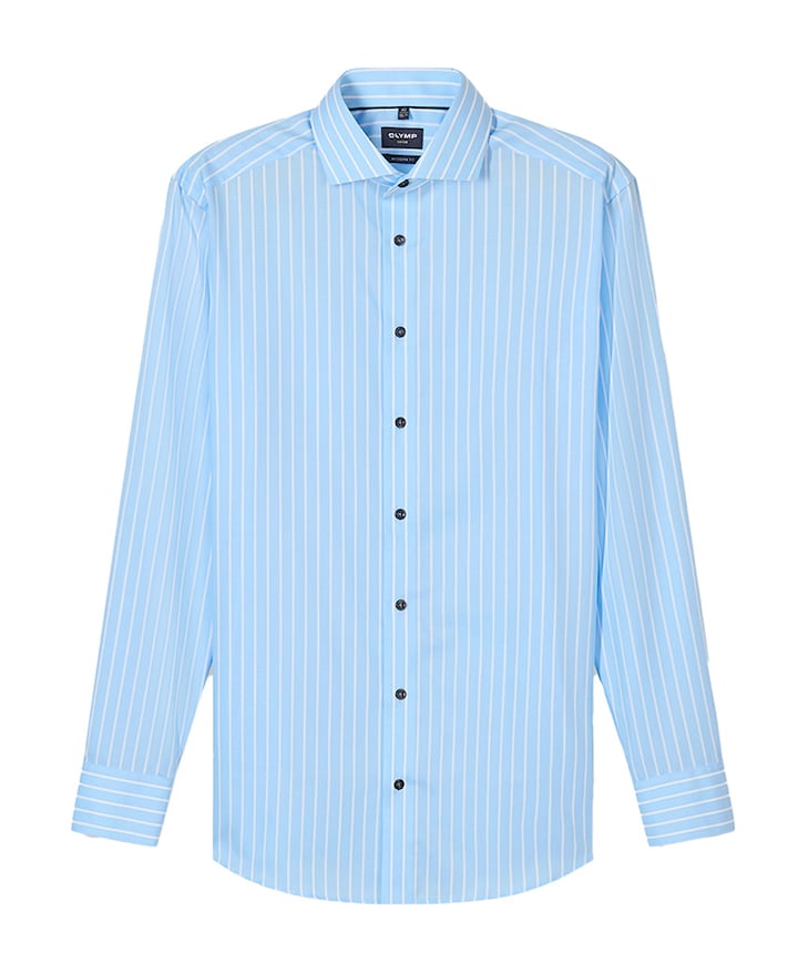 Heren overhemd extra lange mouw blauw