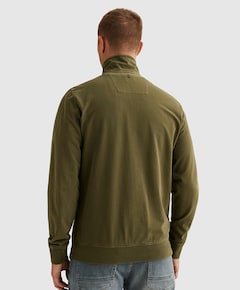 Heren trui met rits groen