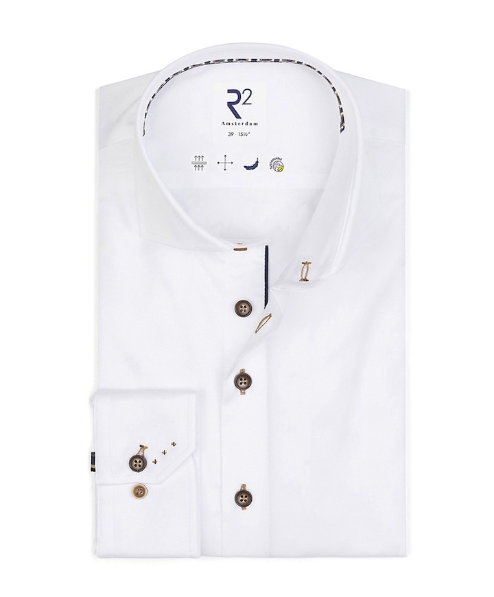 Overhemd extra lange mouw wit