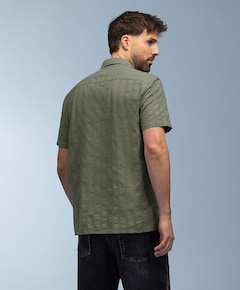 Heren overhemd korte mouw groen