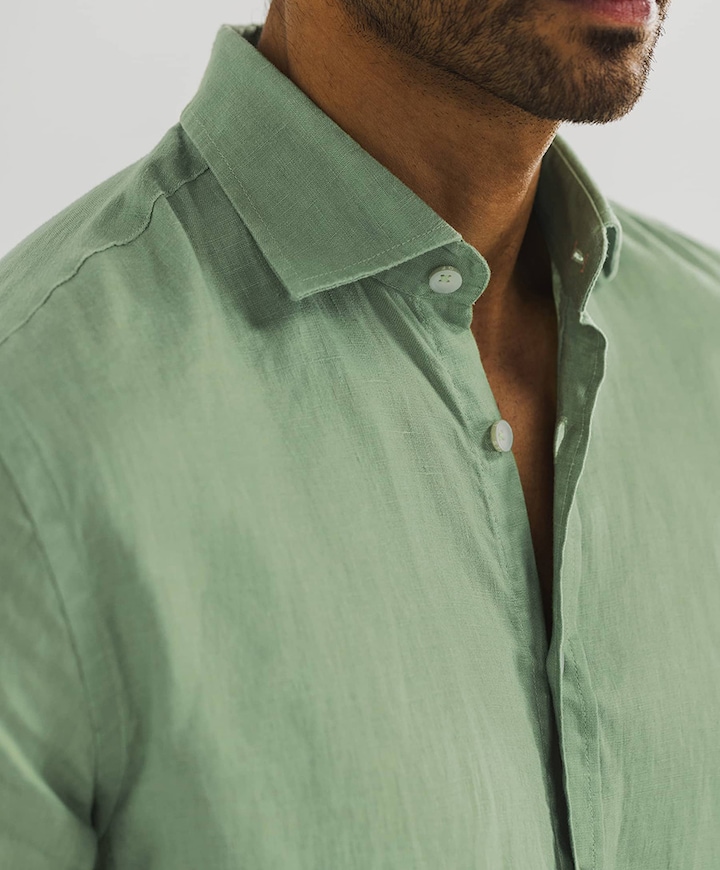 Overhemd lange mouw groen