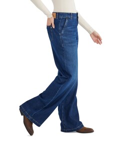 wide leg chino dames jeans blauw