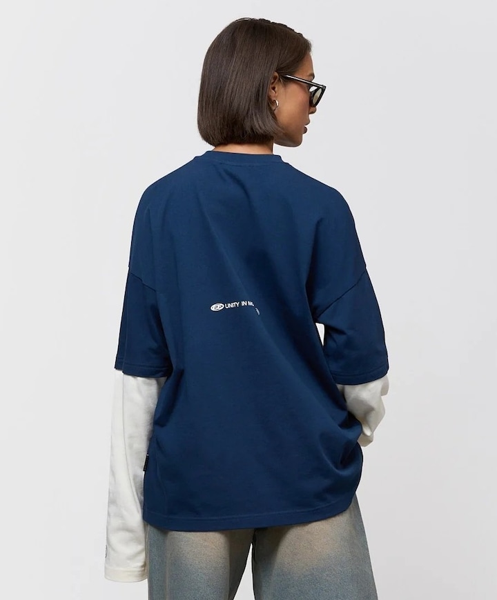 Uniseks longsleeve blauw