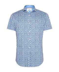 Overhemd korte mouw blauw