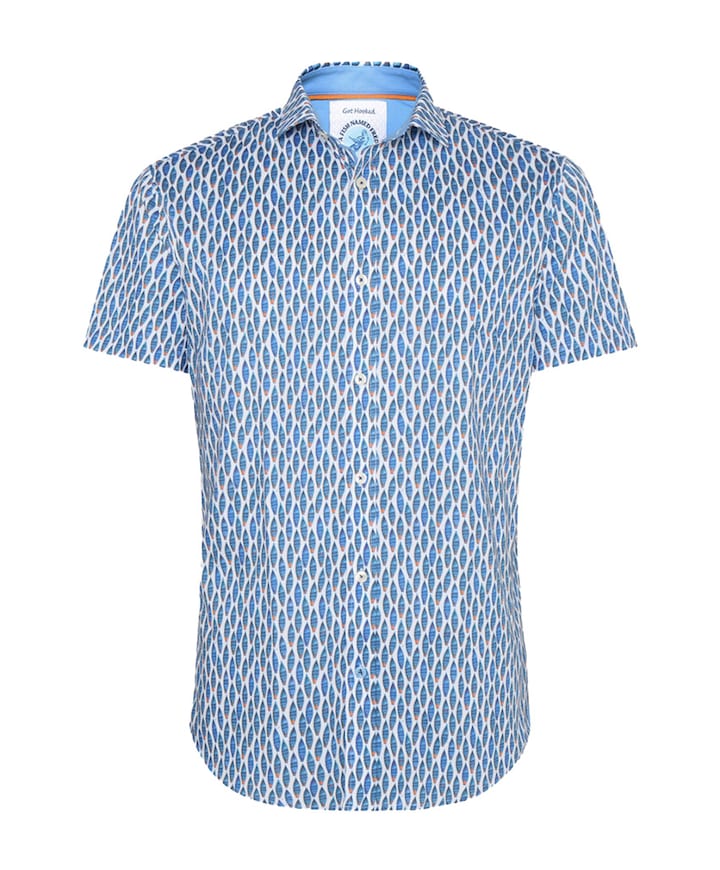 Overhemd korte mouw blauw