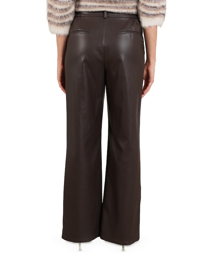 Beverly Pockets PU dames broek bruin
