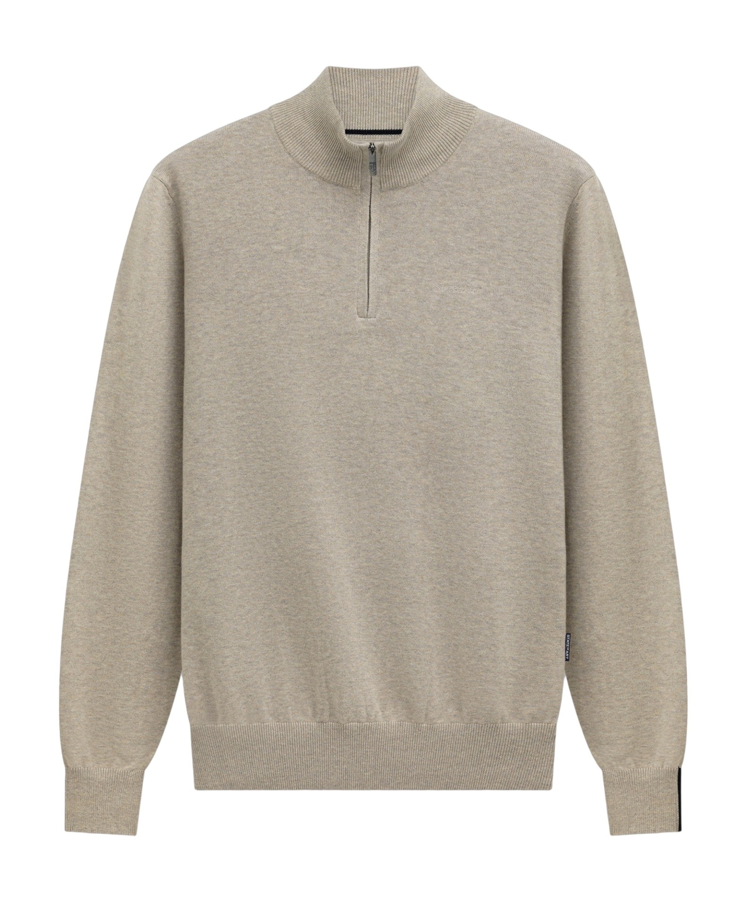 Heren trui met rits beige