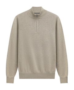 Heren trui met rits beige