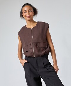 Dames gilet bruin