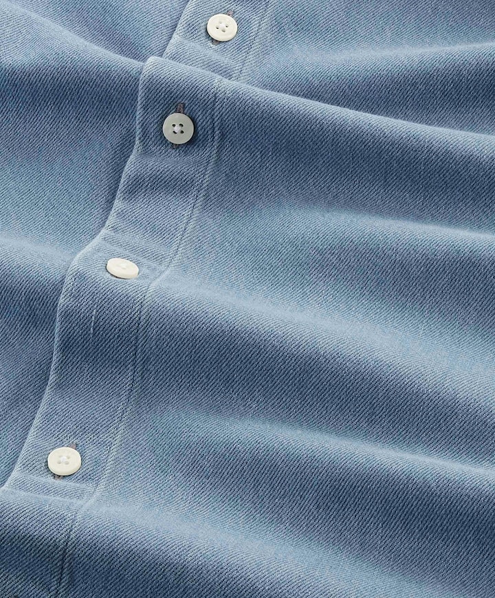 Heren overhemd lange mouw blauw