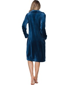 Dames ochtendjas blauw
