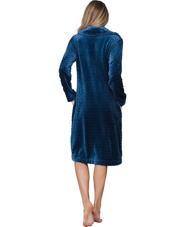 Dames ochtendjas blauw