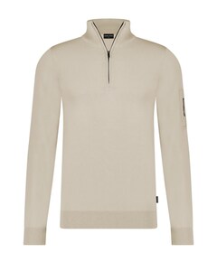 Heren trui met rits beige