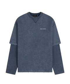 Heren longsleeve blauw
