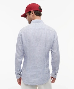 Heren overhemd lange mouw blauw