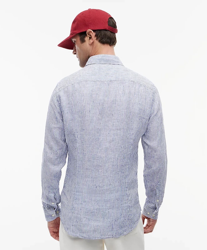 Heren overhemd lange mouw blauw