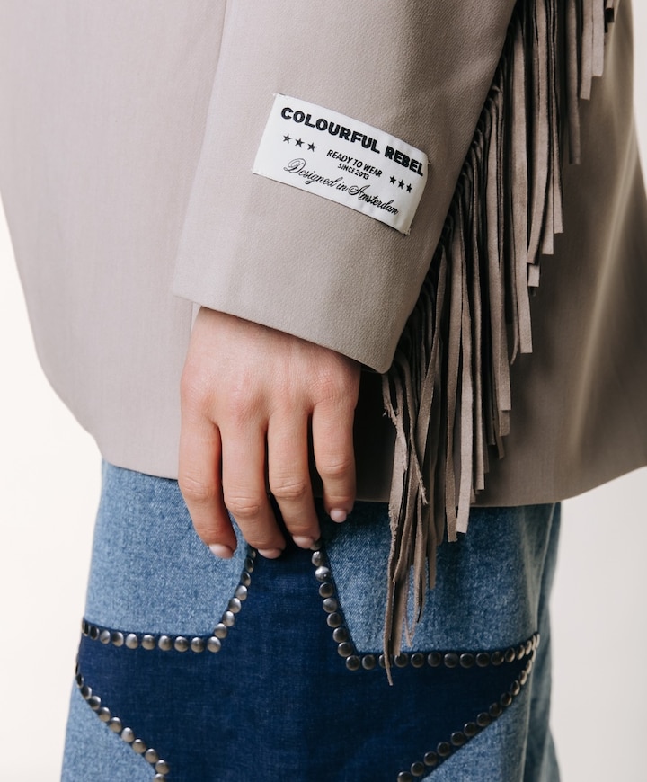 Dames blazer beige