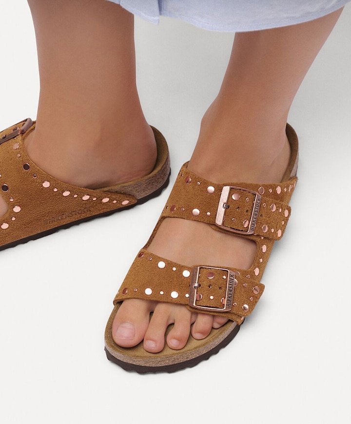 Arizona Rivets dames slippers bruin