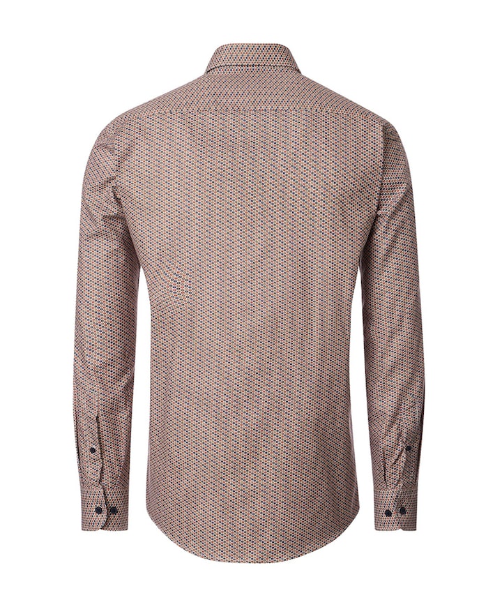 Heren overhemd lange mouw oranje