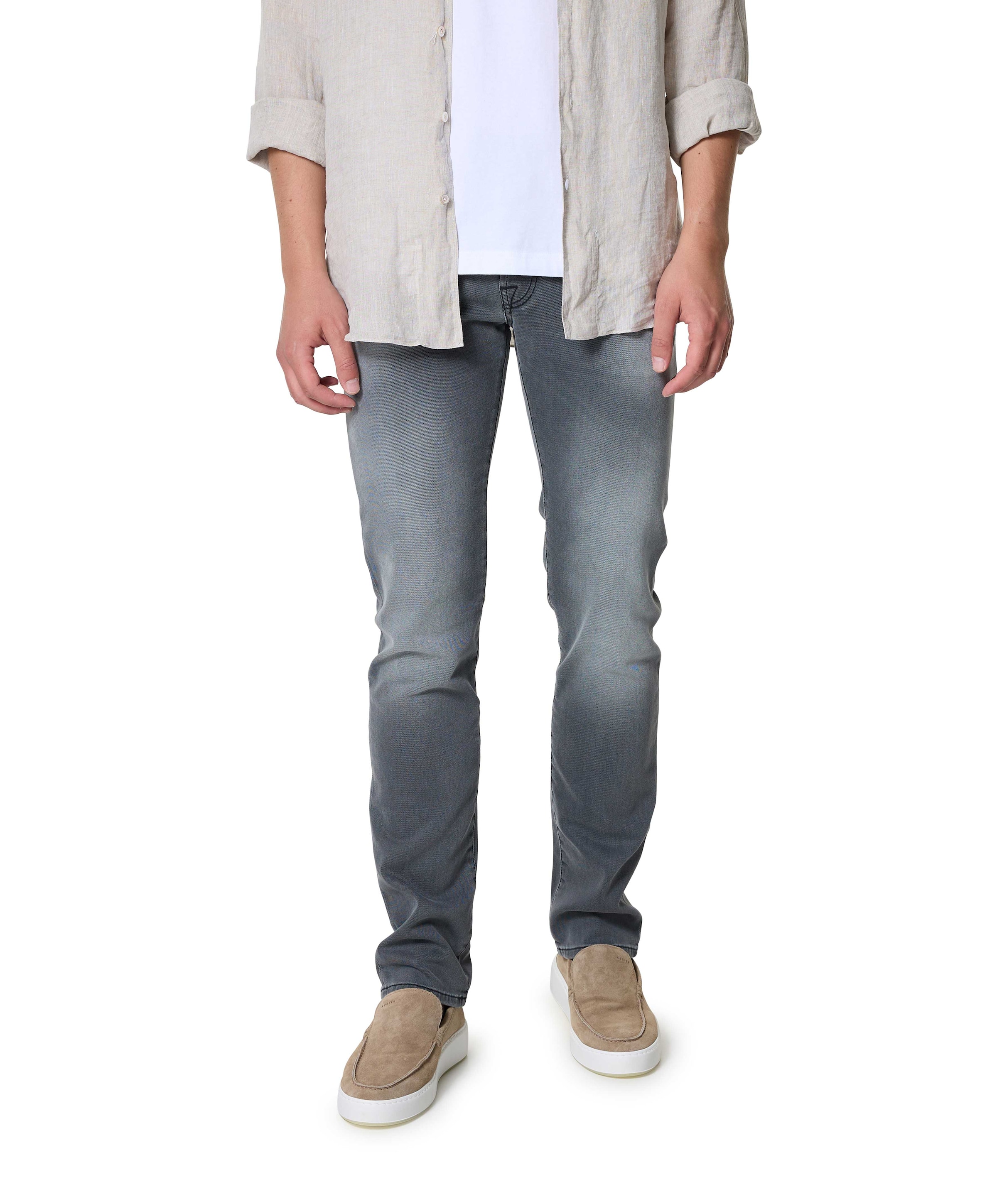 Nick Slim 5 Pocket jeans grijs
