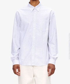 Heren overhemd lange mouw blauw