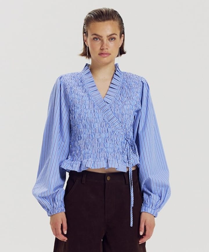Dames blouse blauw