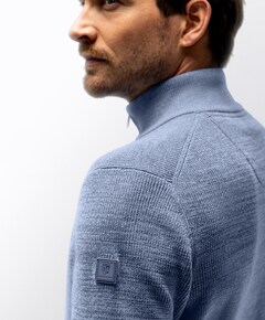 Heren trui met rits blauw