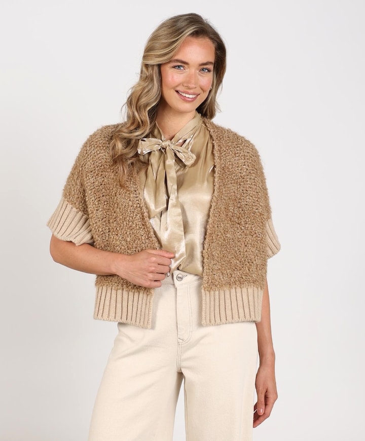 Dames vest beige