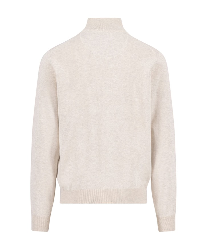 Heren trui met rits beige