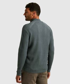 Heren trui met rits blauw