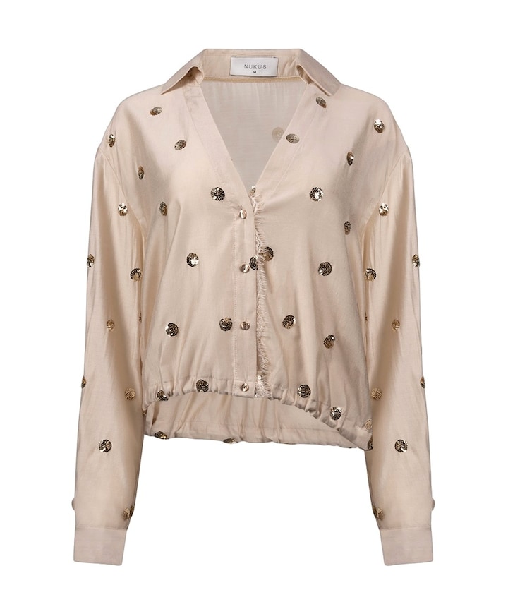 Dames blouse beige