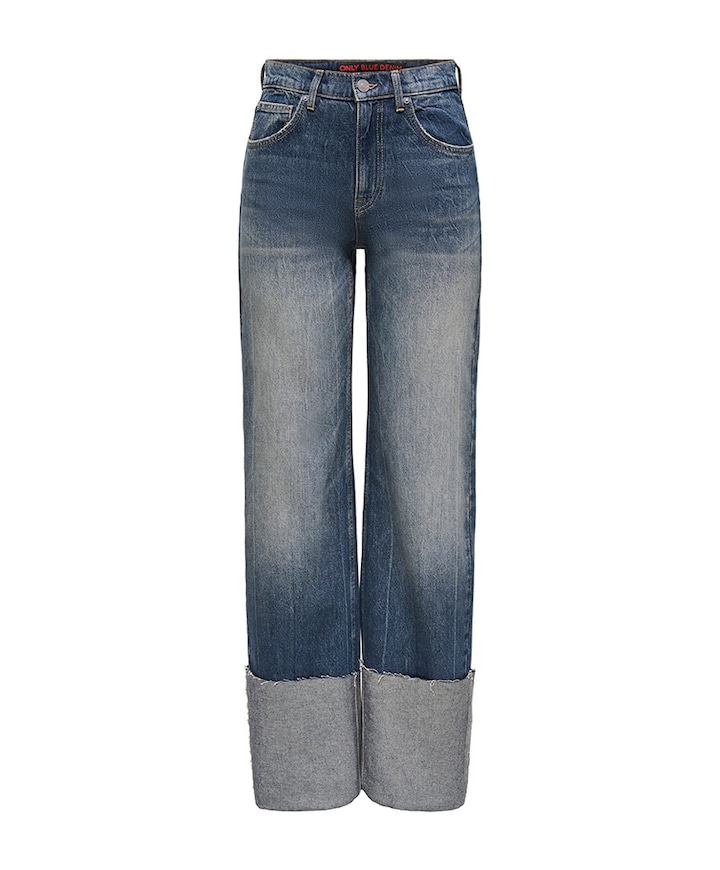 ONLBAKERLOO HW WIDE FOLD-UP RED jeans blauw