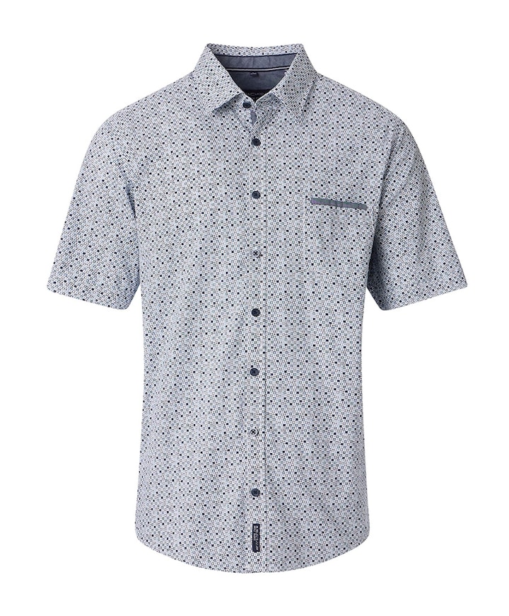 Overhemd korte mouw blauw