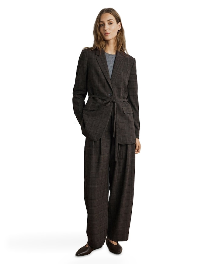 MSCHJohnna HW Barrel CHK dames broek bruin