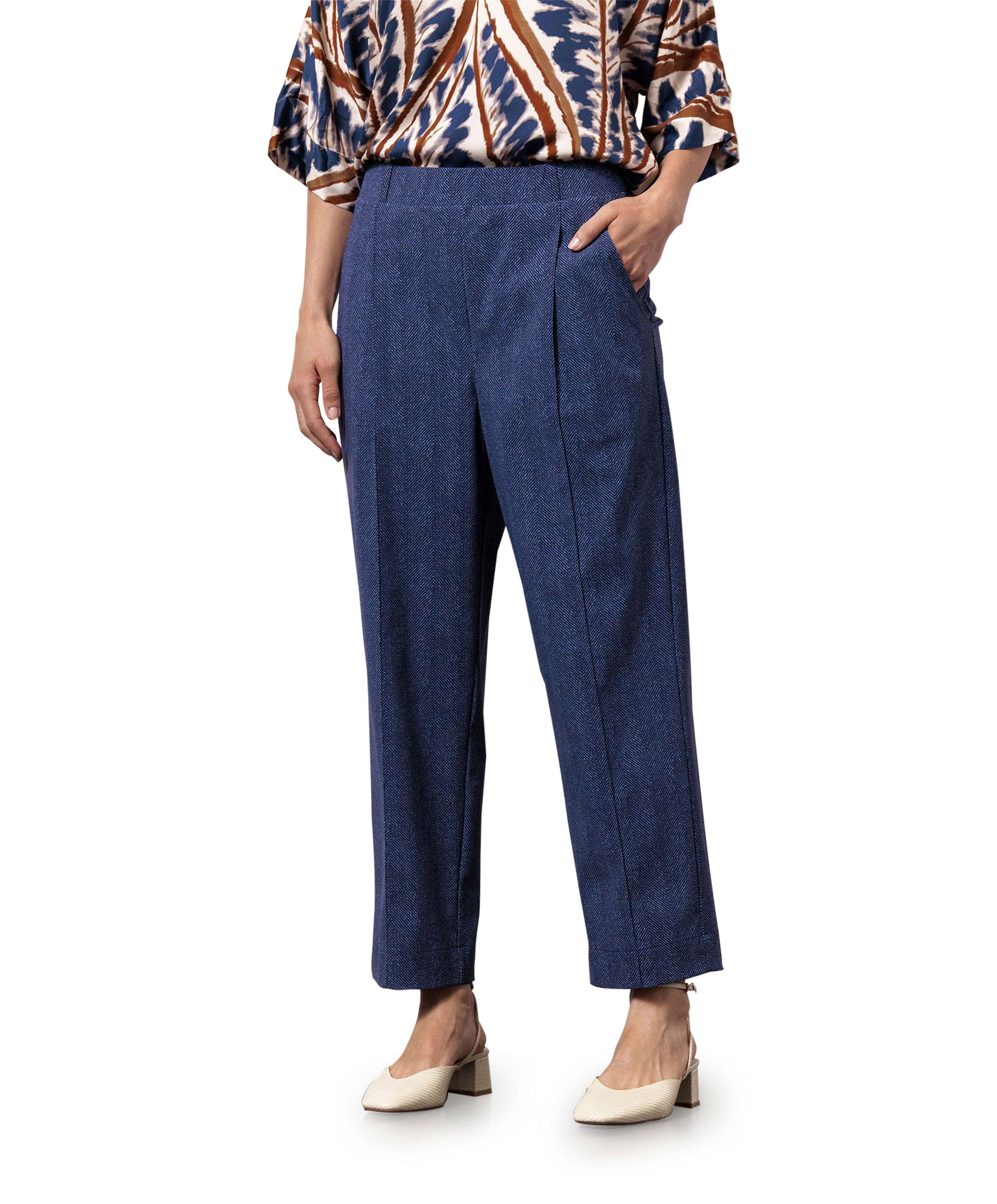 Otis herringbone broek blauw