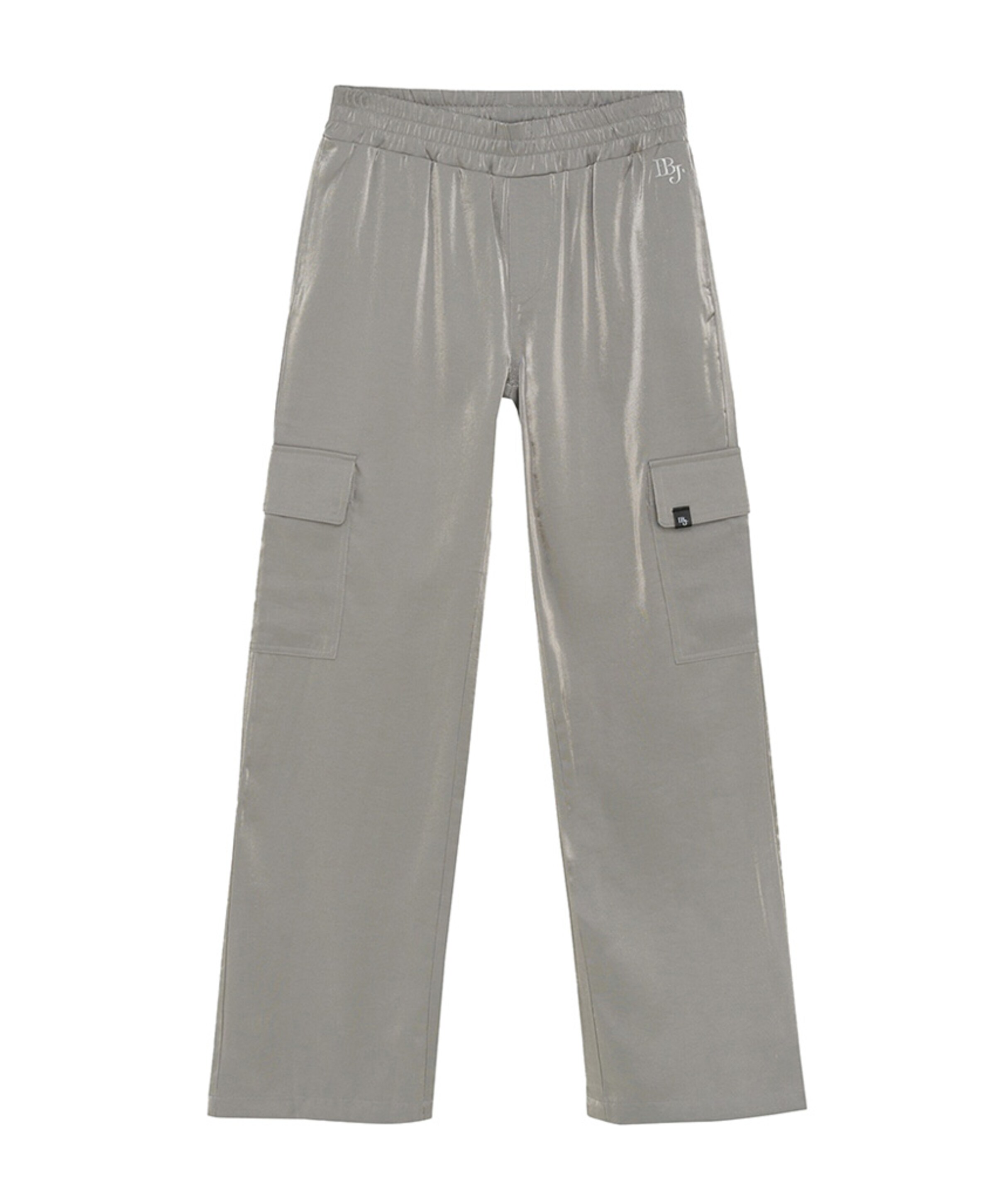 Wide Shiny Cargo broek grijs